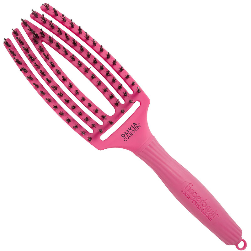 Brosse À Cheveux Démêlante Olivia Garden Fingerbrush Care Iconic - Brosse À Cheveux En Poils De Sanglier Et Nylon Pour Une Brillance Ultime Et Un Coiffage Lisse 